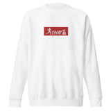 Sup.CTB White (Red/White Logo) [Embroidered] Unisex Premium Sweatshirt