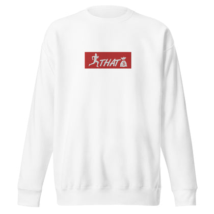 Sup.CTB White (Red/White Logo) [Embroidered] Unisex Premium Sweatshirt