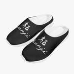 "Benji" Black (White logo) Casual Mesh Non-Woven Slippers