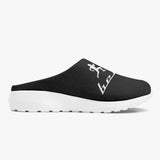 "Benji" Black (White logo) Casual Mesh Non-Woven Slippers