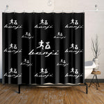 "Original Benji" Black (White logo) Quick-drying Shower Curtain