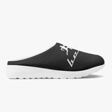 "Benji" Black (White logo) Casual Mesh Non-Woven Slippers