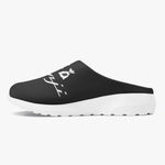 "Benji" Black (White logo) Casual Mesh Non-Woven Slippers