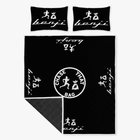 "Original Benji" Black (White logo) Polyester Quilt Bed Sets