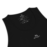 "Benji" Black (Embroidered White logo) premium tank top