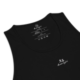 "Benji" Black (Embroidered White logo) premium tank top