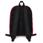 "Multi Benji" Red (White logo) Backpack W/Front pouch
