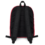 "Multi Benji" Red (White logo) Backpack W/Front pouch