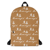 "Multi Benji" Nude (White logo) Backpack W/Front pouch