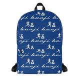 "Multi Benji" Bleu (White logo) Backpack W/Front pouch