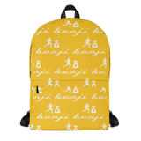 "Multi Benji" Yellow (White logo) Backpack W/Front pouch