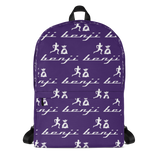 "Multi Benji" Black (White logo) Backpack W/Front pouch