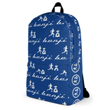 "Multi Benji" Bleu (White logo) Backpack W/Front pouch