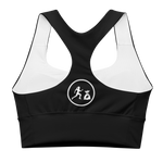 W. "Benji/ Stamp" Black (White logo) sports bra