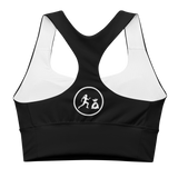 W. "Benji/ Stamp" Black (White logo) sports bra