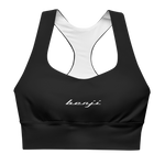 W. "Benji/ Stamp" Black (White logo) sports bra