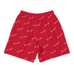 "Benji Stacked" Red (White Logo) Mens Shorts