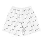 "Benji Stacked" White (Black Logo) Men's Shorts