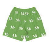 "Run it up stacked" Green (White logo) Benji Athletic Long Shorts