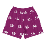 "Run it up stacked" Eggplant (White logo) Benji Athletic Long Shorts