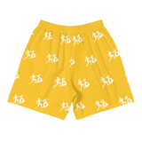 "Run it up stacked" Yellow (White logo) Benji Athletic Long Shorts