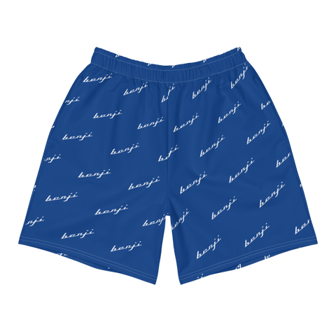 "Benji Stacked" Blue (White Logo) Men's Shorts