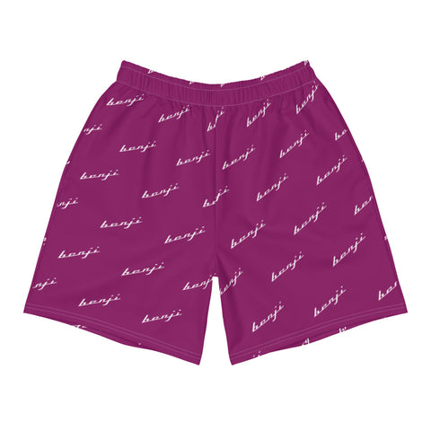 "Benji Stacked" Eggplant (White Logo) Men's Shorts