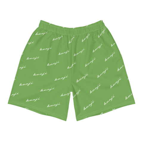 "Benji Stacked" Green (White Logo) Men's Short