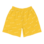 "Benji Stacked" Yellow (White Logo) Men's Shorts