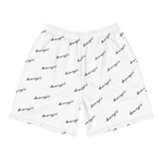 "Benji Stacked" White (Black Logo) Men's Shorts