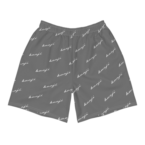 "Benji Stacked" Grey (White Logo) Men's Shorts