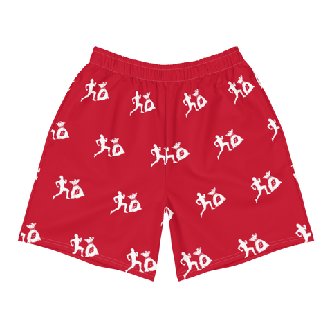 "Run it up stacked" Red (White logo) Benji Athletic Long Shorts