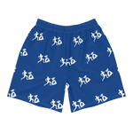 "Run it up stacked" Bleu (White logo) Benji Athletic Long Shorts