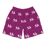 "Run it up stacked" Eggplant (White logo) Benji Athletic Long Shorts