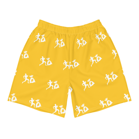 "Run it up stacked" Yellow (White logo) Benji Athletic Long Shorts