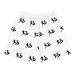 "Run it up stacked" White (Black logo) Benji Athletic Long Shorts