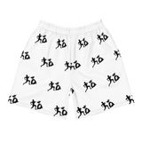"Run it up stacked" White (Black logo) Benji Athletic Long Shorts