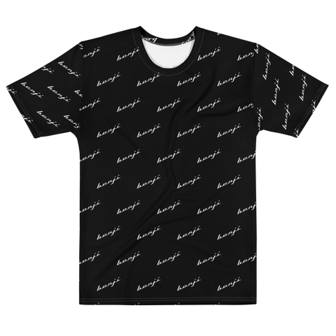 "Benji Stacked" Black (White logo) Men's T-shirt