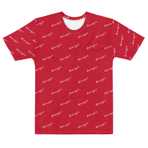 "Benji Stacked" Red (White logo) Men's T-shirt