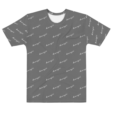 "Benji Stacked" Grey (White logo) Men's T-shirt