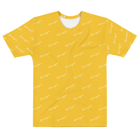 "Benji Stacked" Yellow (White logo) Men's T-shirt