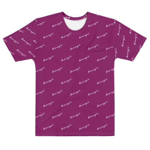 "Benji Stacked" Eggplant (White logo) Men's T-shirt