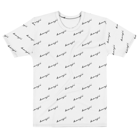 "Benji Stacked" White (Black logo) Men's T-shirt