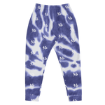 "Run It Up Stacked Benji" Blue Tie Dye (White logo) Jogger Sweatpants