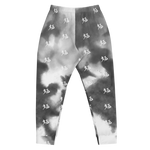"Run It Up Stacked Benji" Black Tie Dye (White logo) Jogger Sweatpants