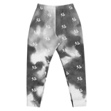 "Run It Up Stacked Benji" Black Tie Dye (White logo) Jogger Sweatpants