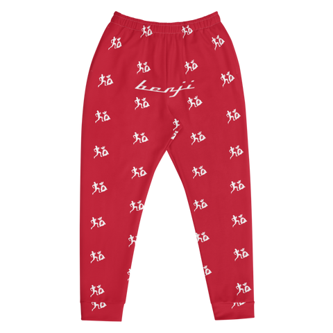 "Run It Up Stacked Benji" Red (White logo) Jogger Sweatpants