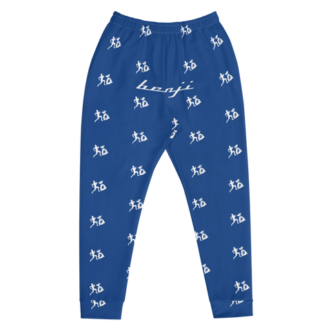 "Run It Up Stacked Benji" Bleu (White logo) Jogger Sweatpants