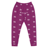 "Run It Up Stacked Benji" Eggplant (White logo) Jogger Sweatpants