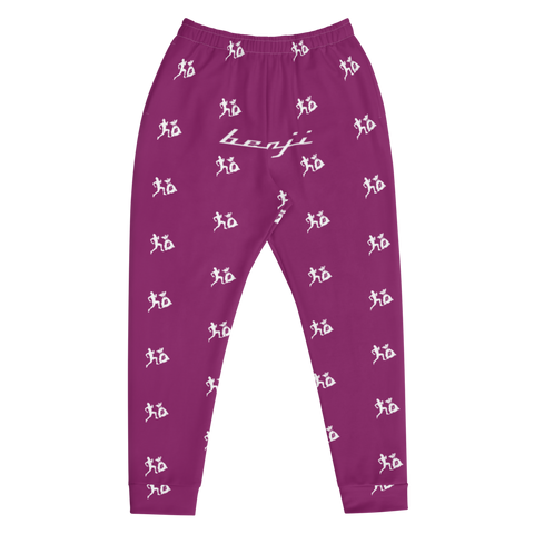 "Run It Up Stacked Benji" Eggplant (White logo) Jogger Sweatpants